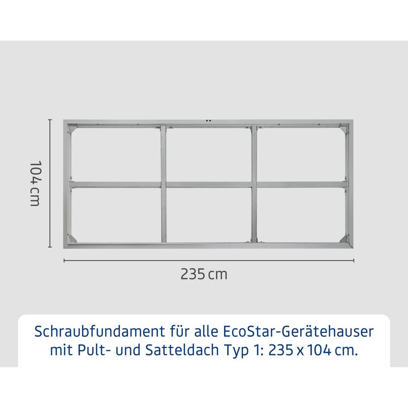 Schraubfundament für Gerätehaus Berry Typ 1, ohne Rahmen