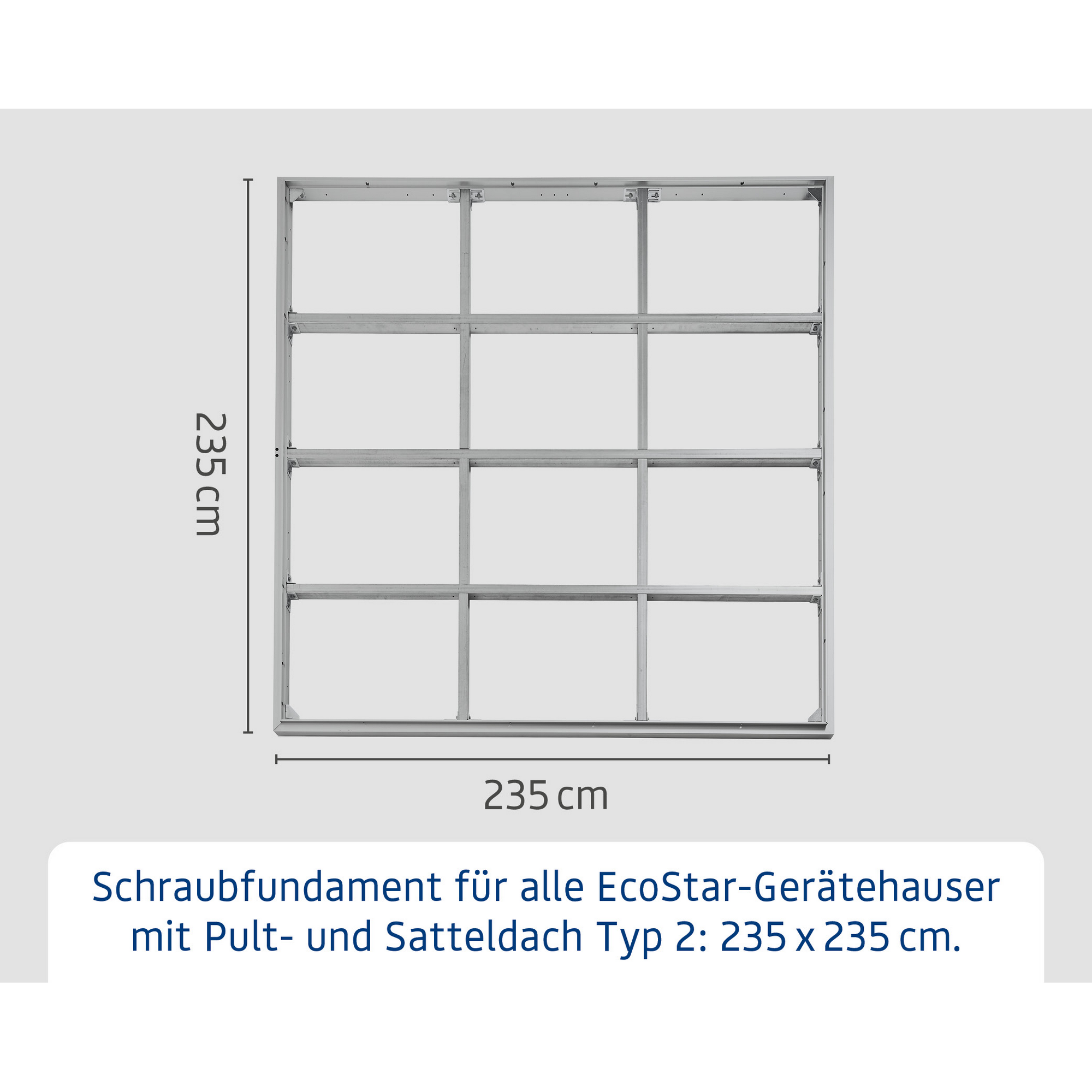 Schraubfundament für Gerätehaus Berry Typ 2, ohne Rahmen + product picture