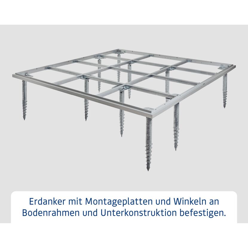 Metallgerüst mit Erdankern