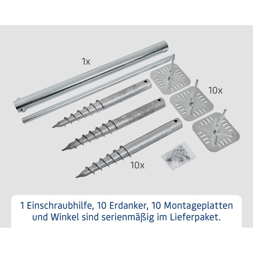 Schraubfundament-Set mit Erdankern