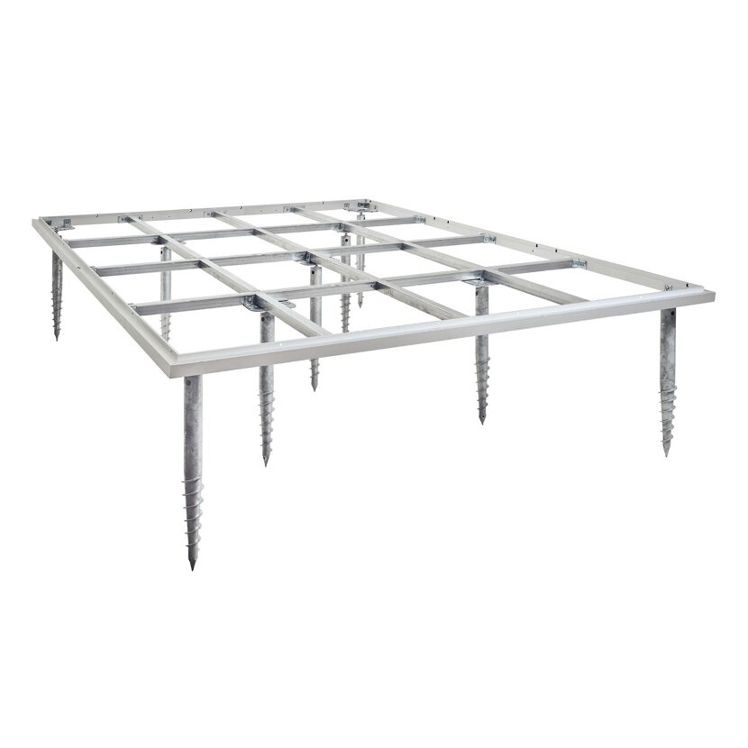 Metallgerüst mit Schraubfundament