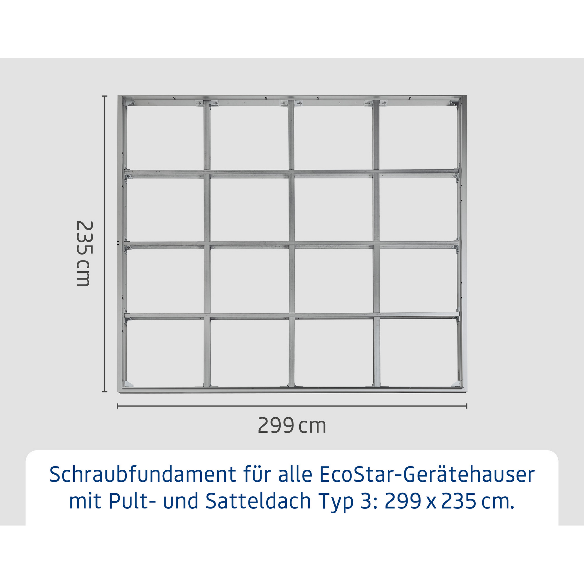 Schraubfundament für Gerätehaus Berry Typ 3, ohne Rahmen + product picture