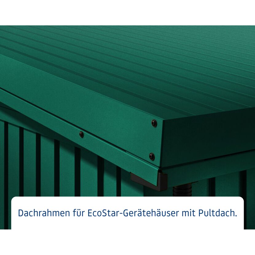 Grüner Dachrahmen mit Schrauben.