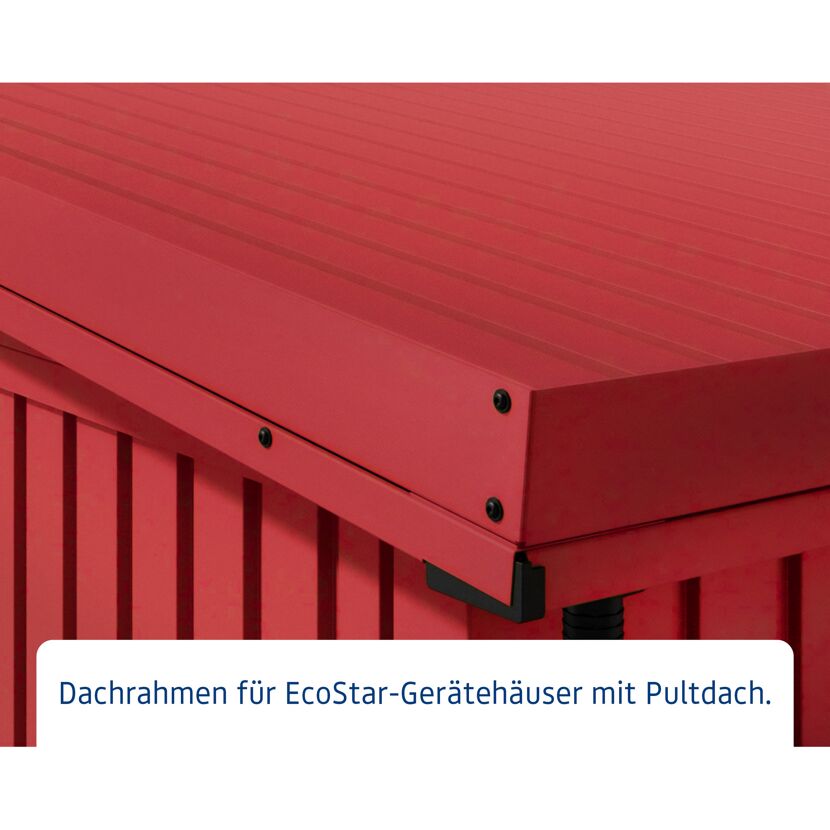 Rotes Pultdach für ein Gerätehaus