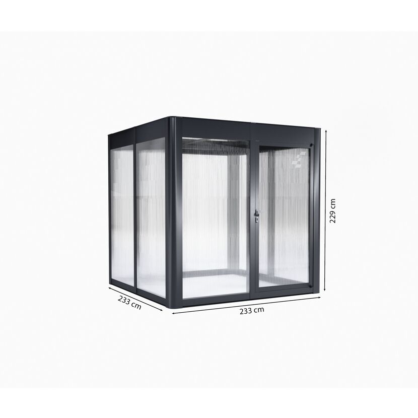 Gewächshaus 'SunGarden Select 2.2' 233 x 233 cm mit 10 mm Doppelstegplatten anthrazit-metallic