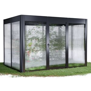 Gewächshaus 'SunGarden Select 3.2' 338 x 233 cm mit 10 mm Doppelstegplatten anthrazit-metallic