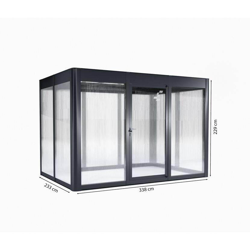 Gewächshaus 'SunGarden Select 3.2' 338 x 233 cm mit 10 mm Doppelstegplatten anthrazit-metallic