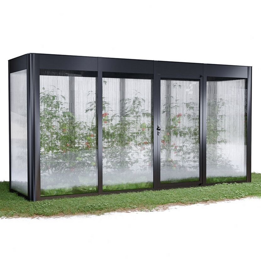 Gewächshaus 'SunGarden Select 4.1' 443 x 128 cm mit 10 mm Doppelstegplatten anthrazit-metallic