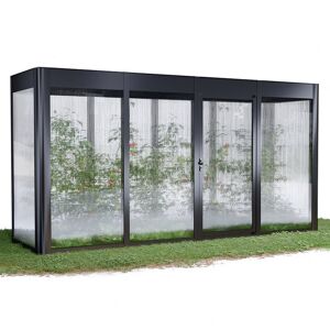 Gewächshaus 'SunGarden Select 4.1' 443 x 128 cm mit 10 mm Doppelstegplatten anthrazit-metallic