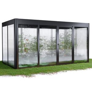 Gewächshaus 'SunGarden Select 4.2' 443 x 233 cm mit 10 mm Doppelstegplatten anthrazit-metallic