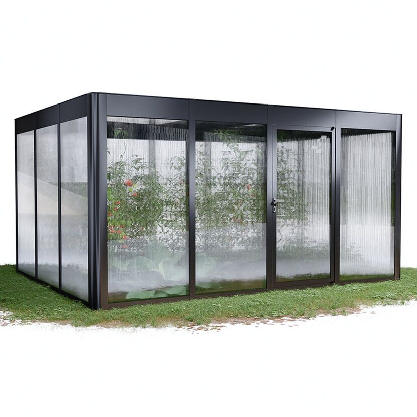 Gewächshaus 'SunGarden Select 4.3' 443 x 338 cm mit 10 mm Doppelstegplatten anthrazit-metallic