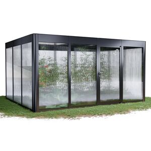 Gewächshaus 'SunGarden Select 4.3' 443 x 338 cm mit 10 mm Doppelstegplatten anthrazit-metallic