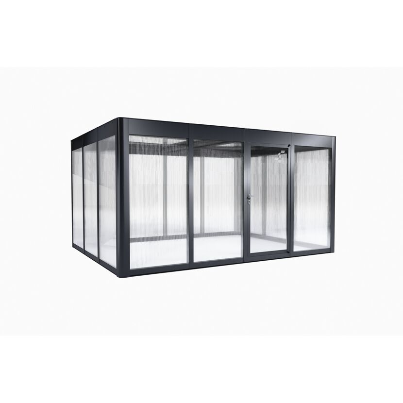 Gewächshaus 'SunGarden Select 4.3' 443 x 338 cm mit 10 mm Doppelstegplatten anthrazit-metallic