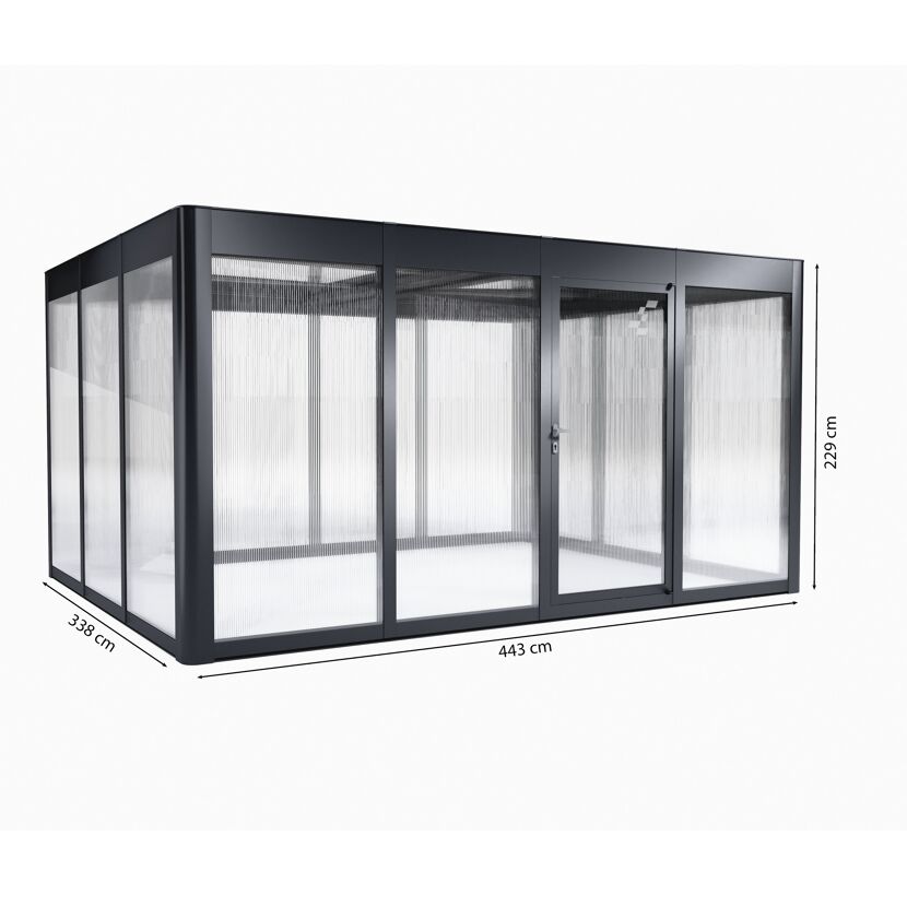 Gewächshaus 'SunGarden Select 4.3' 443 x 338 cm mit 10 mm Doppelstegplatten anthrazit-metallic