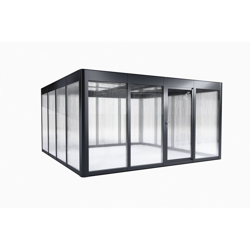 Gewächshaus 'SunGarden Select 4.4' 443 x 443 cm mit 10 mm Doppelstegplatten anthrazit-metallic