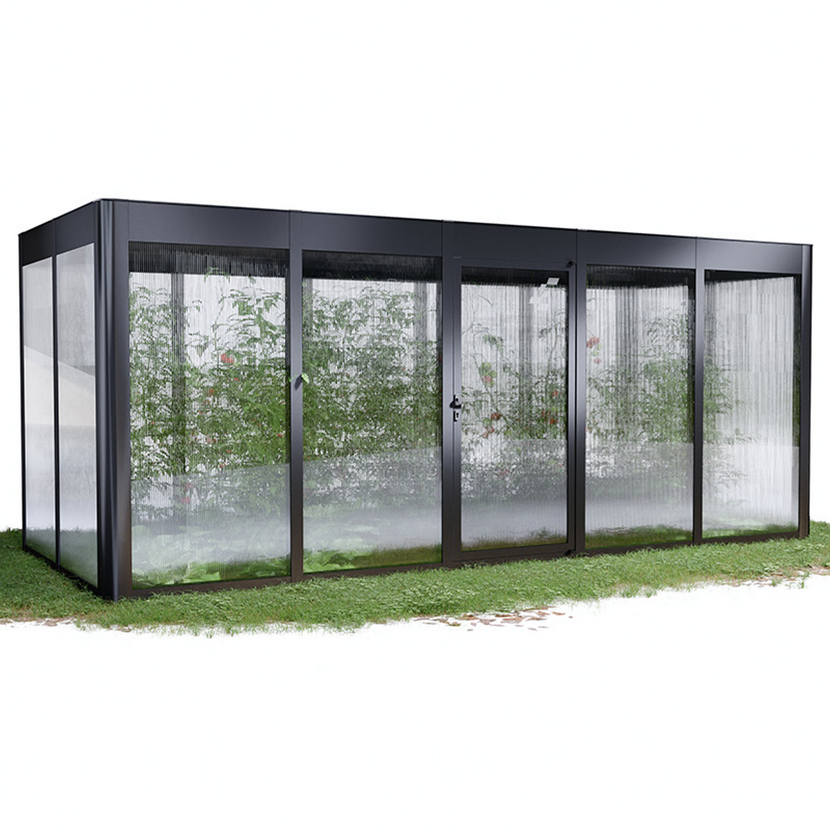 Gewächshaus 'SunGarden Select 5.2' 548 x 233 cm mit 10 mm Doppelstegplatten anthrazit-metallic