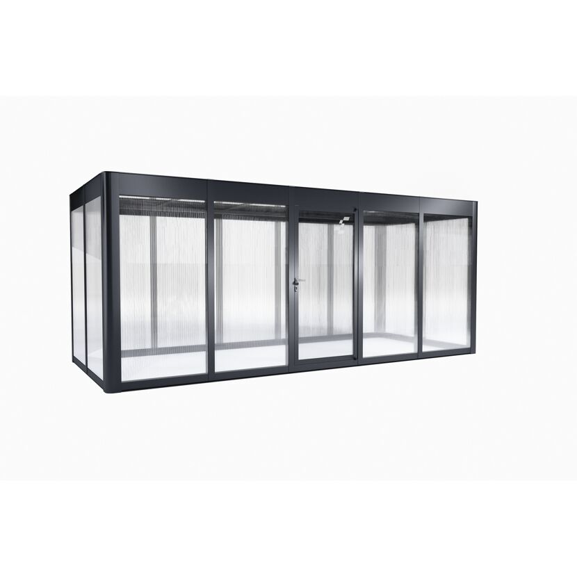Gewächshaus 'SunGarden Select 5.2' 548 x 233 cm mit 10 mm Doppelstegplatten anthrazit-metallic