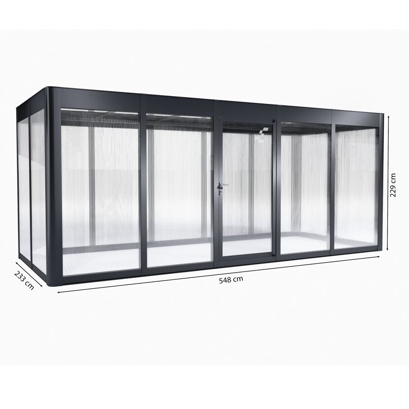 Gewächshaus 'SunGarden Select 5.2' 548 x 233 cm mit 10 mm Doppelstegplatten anthrazit-metallic