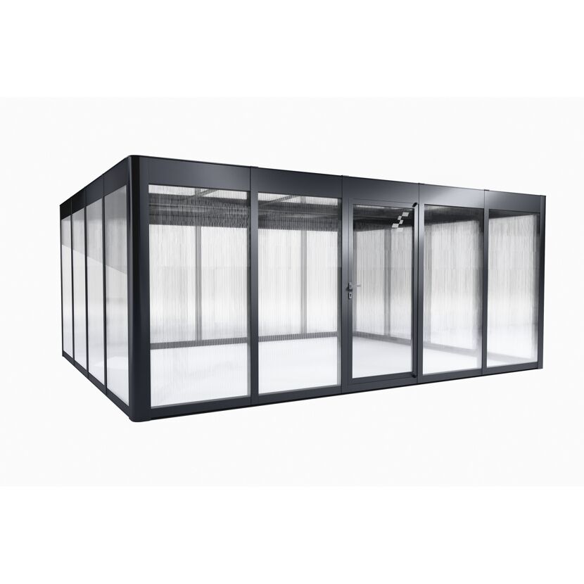 Gewächshaus 'SunGarden Select 5.4' 548 x 443 cm mit 10 mm Doppelstegplatten anthrazit-metallic
