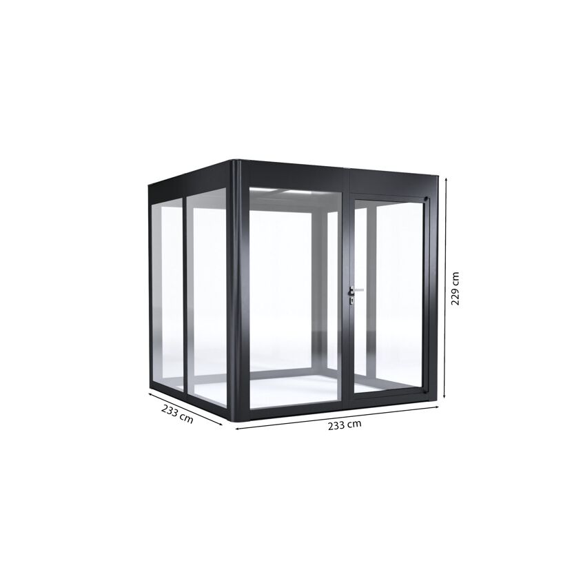 Gewächshaus 'SunGarden Infinity 2.2 ' 233 x 233 cm mit 6 mm Acrylglas anthrazit-metallic
