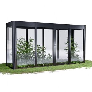 Gewächshaus 'SunGarden Infinity 4.1' 443 x 128 cm mit 6 mm Acrylglas anthrazit-metallic