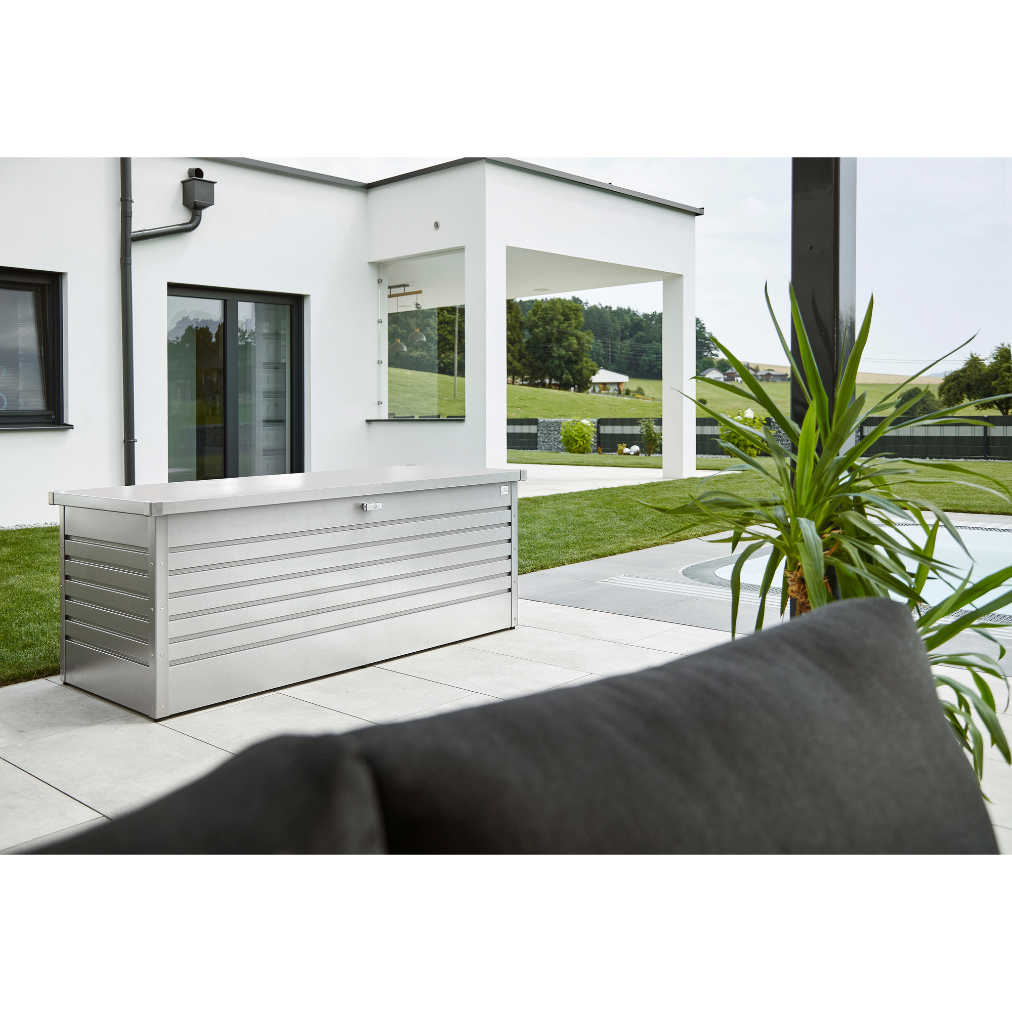 Aufbewahrungsbox 'FreizeitBox 180' silber metallic 181 x 79 x 71 cm