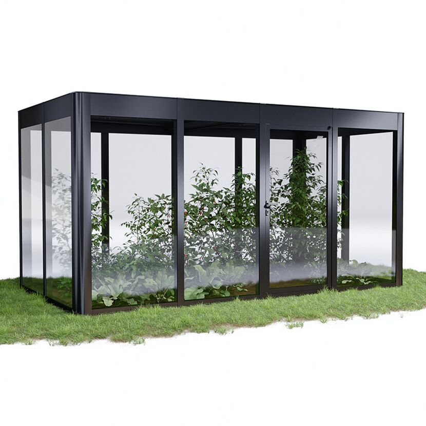 Gewächshaus 'SunGarden Infinity 4.2' 443 x 233 cm mit 6 mm Acrylglas anthrazit-metallic