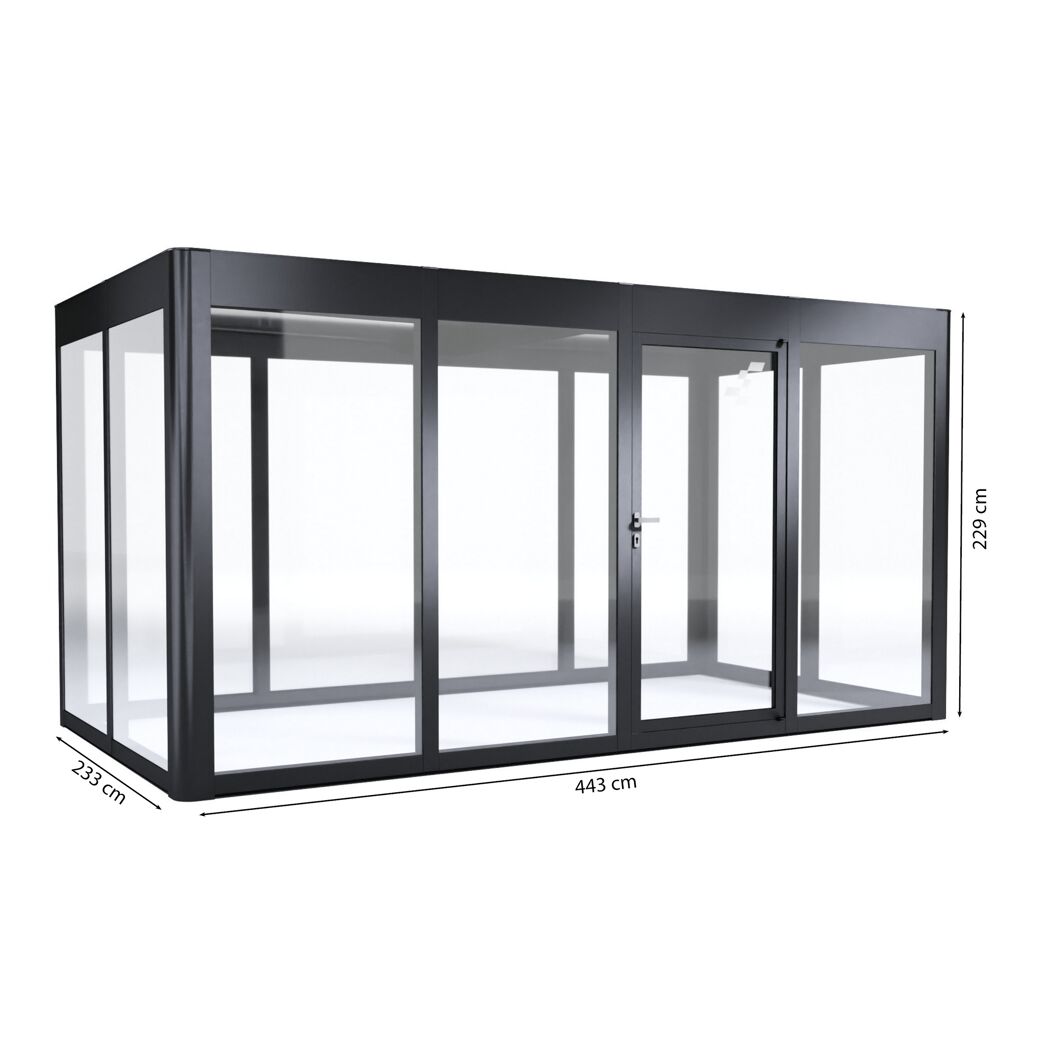 Gewächshaus 'SunGarden Infinity 4.2' 443 x 233 cm mit 6 mm Acrylglas anthrazit-metallic