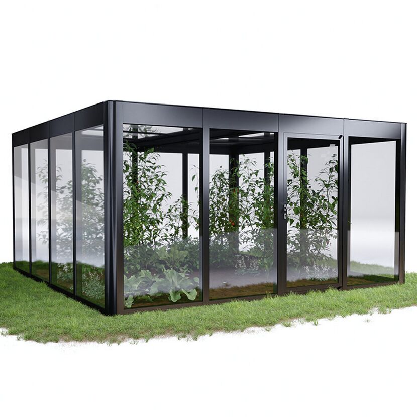 Gewächshaus 'SunGarden Infinity 4.4' 443 x 433 cm mit 6 mm Acrylglas anthrazit-metallic