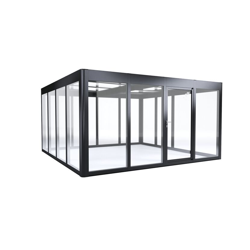 Gewächshaus 'SunGarden Infinity 4.4' 443 x 433 cm mit 6 mm Acrylglas anthrazit-metallic