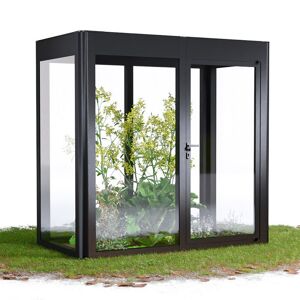 Gewächshaus 'SunGarden Energy 2.1' 233 x 128 cm mit 6 mm Acrylglas Solardach anthrazit-metallic