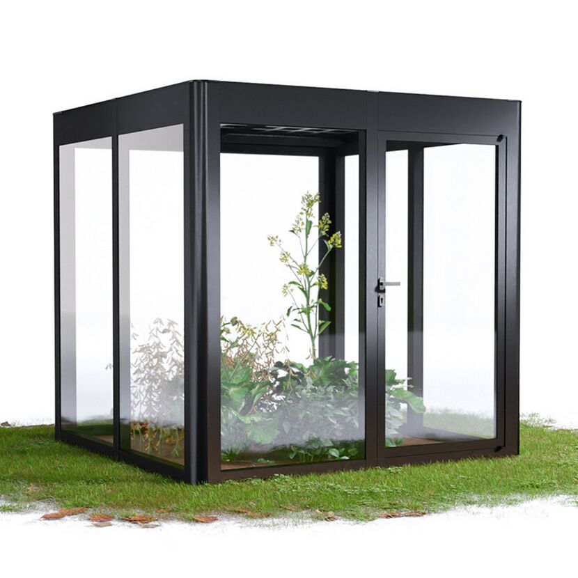 Gewächshaus 'SunGarden Energy 2.2' 233 x 233 cm mit 6 mm Acrylglas Solardach anthrazit-metallic