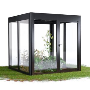 Gewächshaus 'SunGarden Energy 2.2' 233 x 233 cm mit 6 mm Acrylglas Solardach anthrazit-metallic