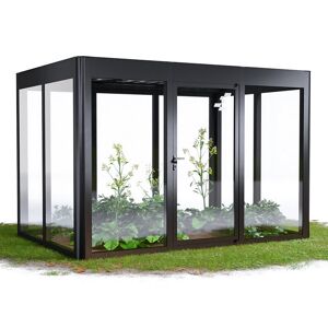 Gewächshaus 'SunGarden Energy 3.2' 338 x 233 cm mit 6 mm Acrylglas Solardach anthrazit-metallic