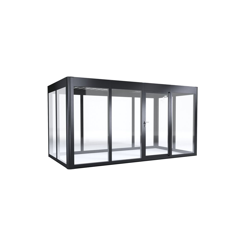 Gewächshaus 'SunGarden Energy 4.2' 443 x 233 cm mit 6 mm Acrylglas Solardach anthrazit-metallic