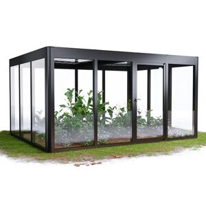 Gewächshaus 'SunGarden Energy 3.4' 443 x 338 cm mit 6 mm Acrylglas Solardach anthrazit-metallic