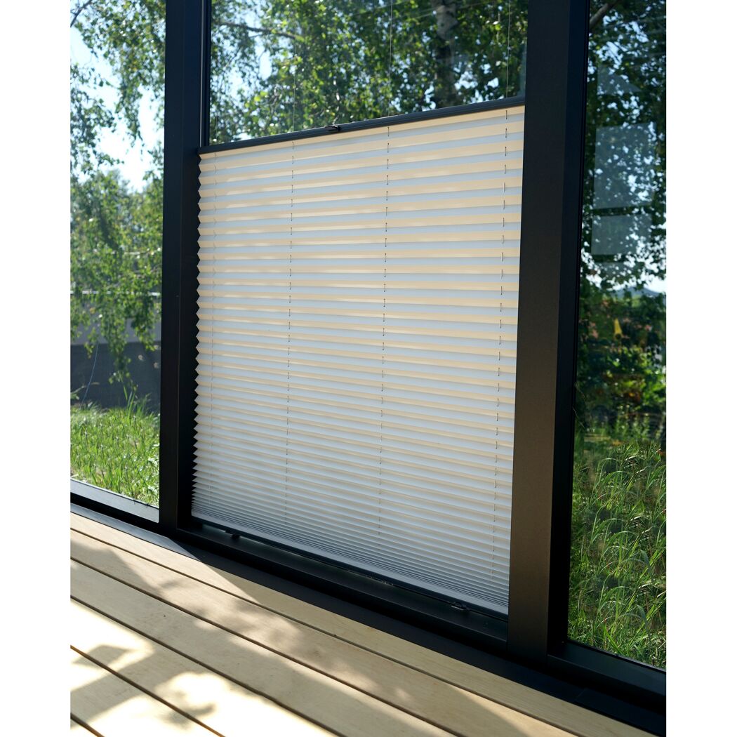 Plissee hellgrau 95 x 199 cm für SunGarden Wandmontage 2 Stück
