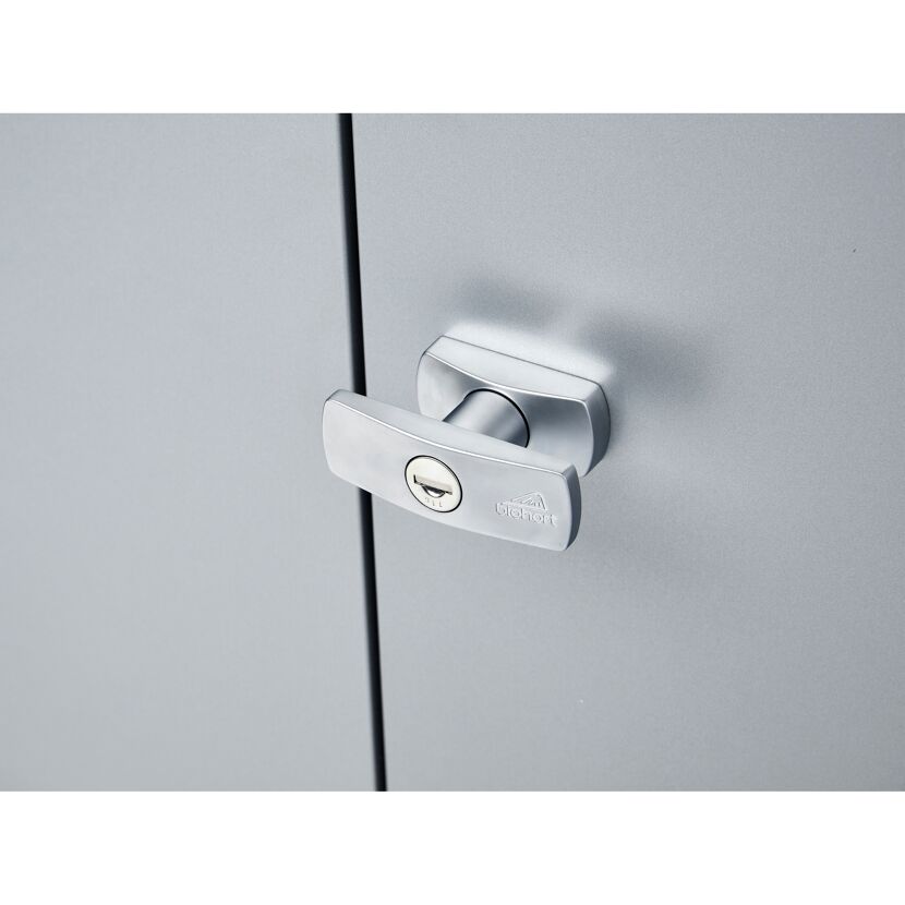 Terrassenschrank 'Romeo' silber-metallic 132 x 57 x 181 cm
