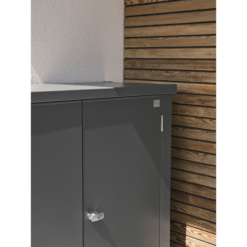 Terrassenschrank 'Romeo' Gr. M quarzgrau-met 132 x 57 x 181 cm