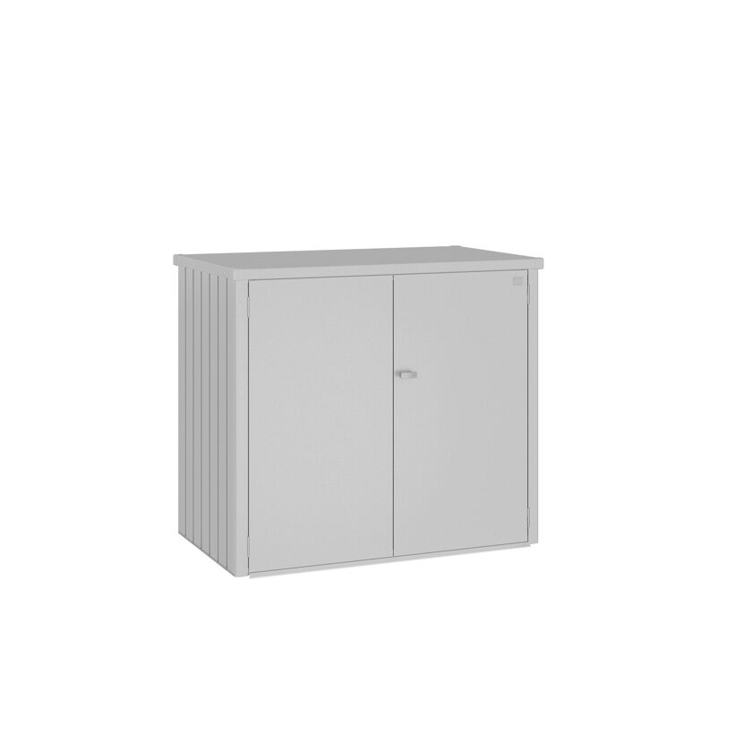 Grauer Gartenschrank mit Doppeltür