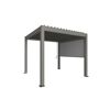 Graue Pergola mit Sonnensegel