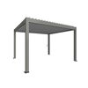 Graue Pergola mit Lamellendach