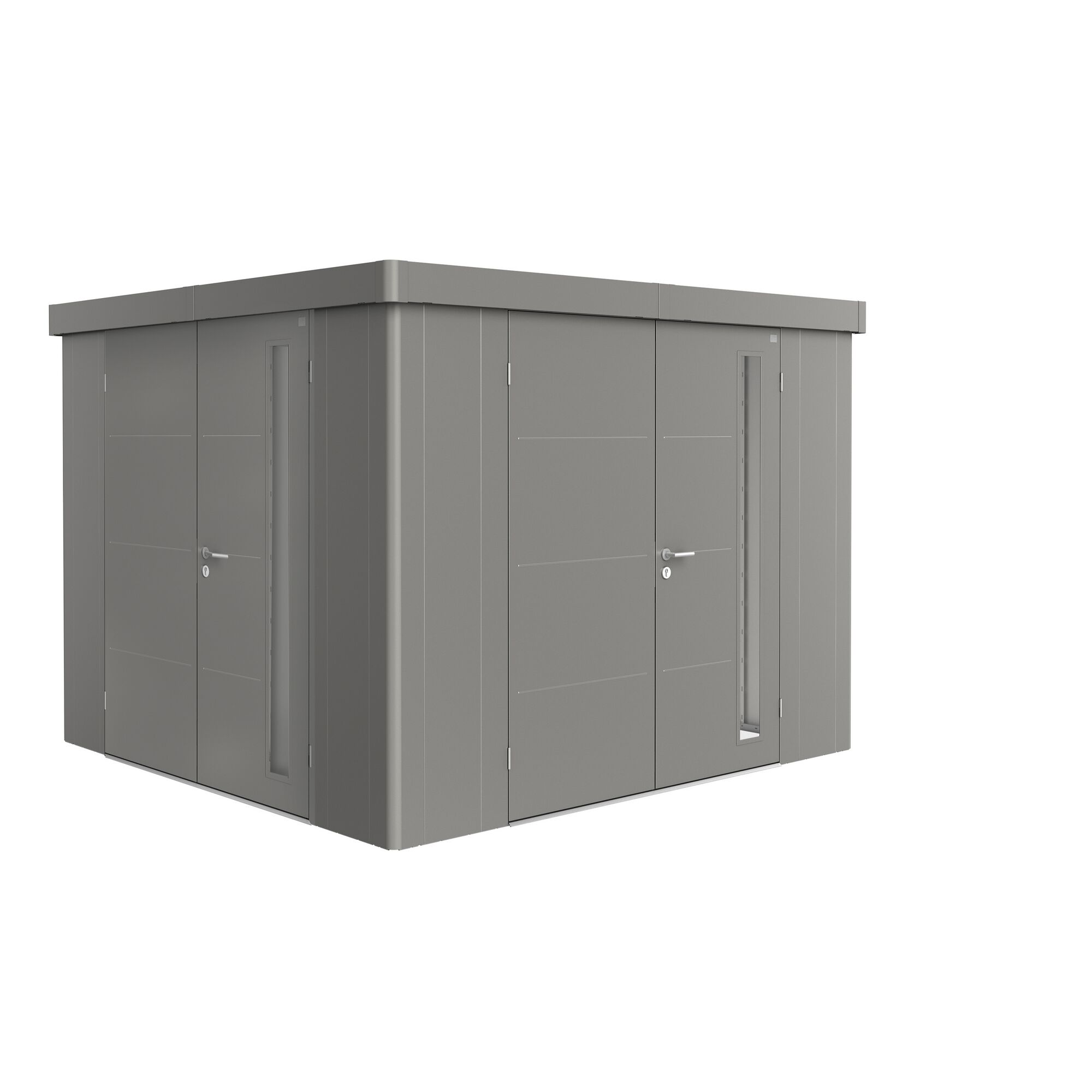 Grauer Geräteschrank mit Doppeltür