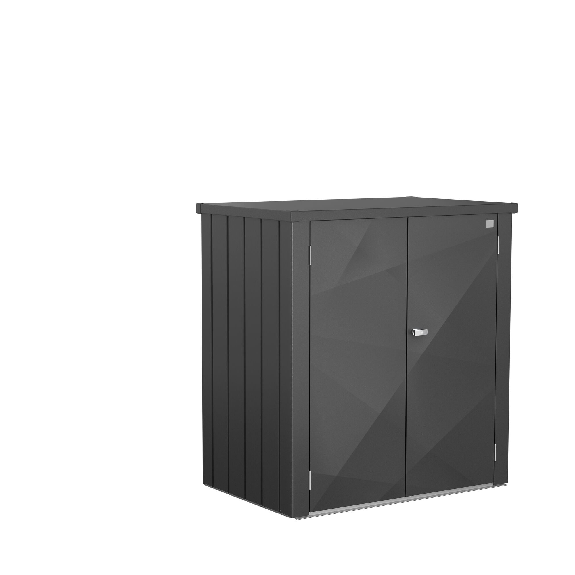 Schwarzer Gartenschrank