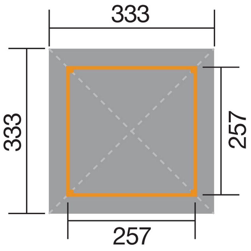 Gartenoase 651 mit Maßen