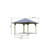 Holzpavillon mit grauem Dach