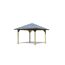 Holzpavillon mit grauem Dach