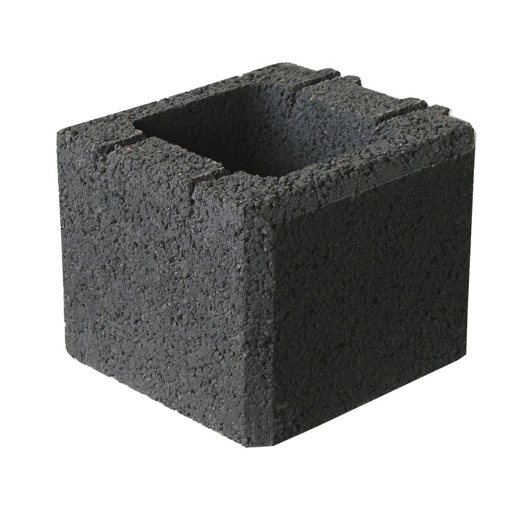 Mauerstein 'Planomur' anthrazit 25 x 25 x 20 cm