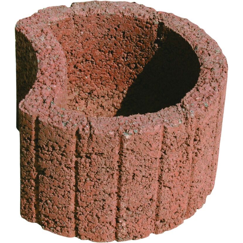 Runder roter Pflanzring aus Beton