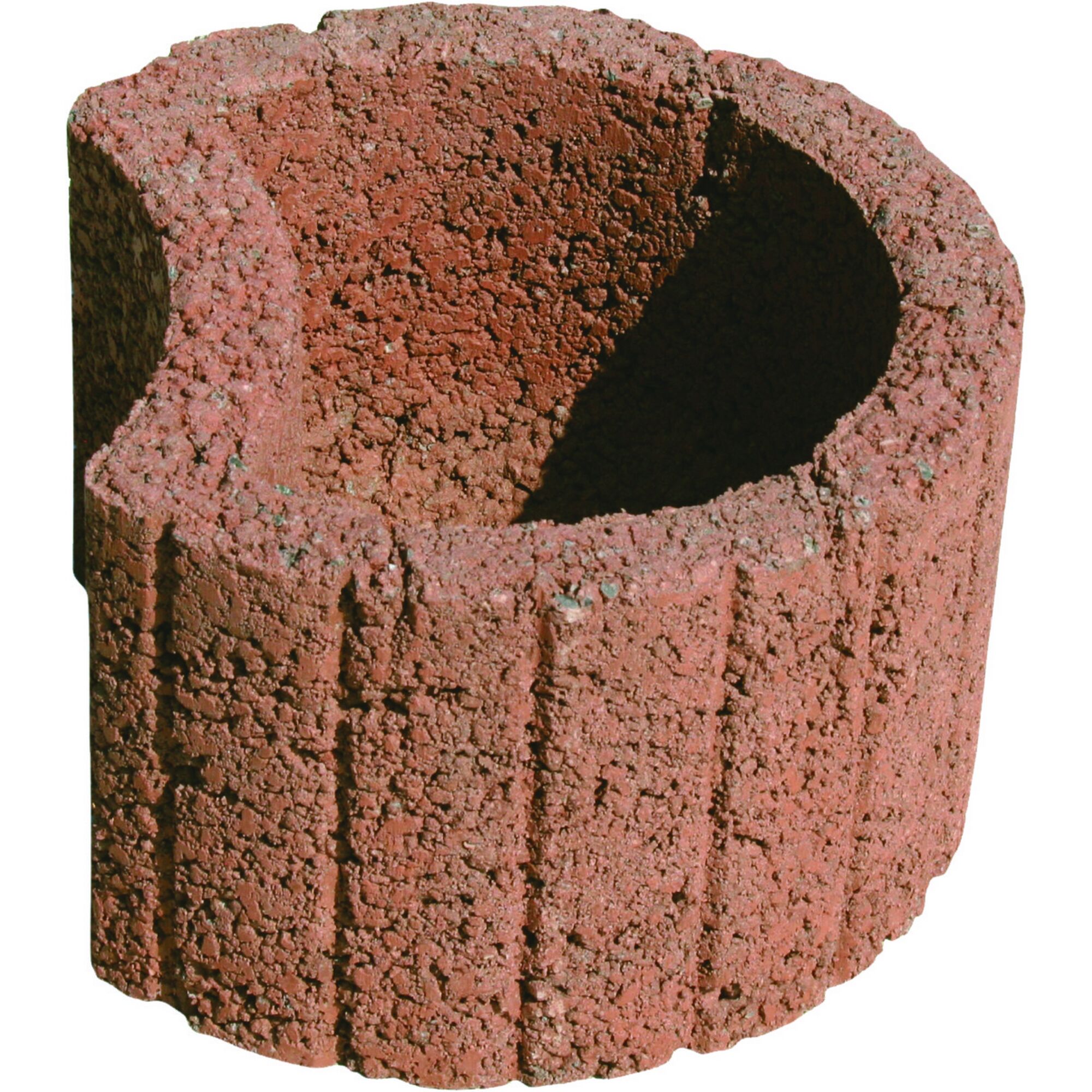 Runder roter Pflanzring aus Beton